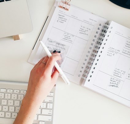 Planning tasks in a notebook as a virtual assistant